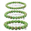 3Pcs 3 Size Synthetic Imperial Jasper Round Beaded Stretch Bracelets Set BJEW-SW00064-28-7