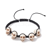 Synthetic Magnesite Skull Braided Bead Bracelets BJEW-JB10523-1