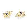 Brass Micro Pave Clear Cubic Zirconia Charms KK-N227-107B-3