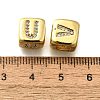 Brass Micro Pave Cubic Zirconia Beads KK-R218-01G-3