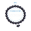 Natural Blacke Agate Round Beads Stretch Bracelets BJEW-N301-8mm-01-3