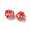 Heart Pattern Handmade Porcelain Enamel Beads PORC-G016-03J-3