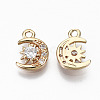 Brass Micro Pave Cubic Zirconia Charms KK-S359-029-RS-2