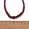 Natural Rhodochrosite & Shell Pearl Round Graduated Beaded Necklaces NJEW-U026-25G-5