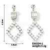 Fashionable Brass Pave Clear Cubic Zirconia Rhombus Stud Earrings TN3941-1-1