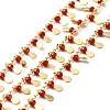 Glass Beaded Teardrop Charm Chains CHC-A006-13G-04-1