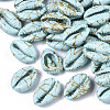 Spray Painted Natural Cowrie Shell Beads X-SSHEL-R047-03-A04-1