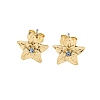 Brass Micro Pave Cubic Zirconia Ear Studs EJEW-P283-01G-12-1