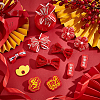 Chinese New Year Bowknot Flower Cloth Alligator Hair Clips Set OHAR-WH0021-31D-3
