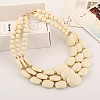 Bohemian Style Acrylic Faceted Rectangle Graduated Beaded 3 Layer Necklaces for Women WGBB337-08-1