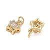 Brass Micro Pave Clear Cubic Zirconia Charms CU-CBAF0F8-16C-G-2