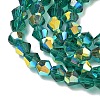 Electroplate Transparent Glass Beads Strands EGLA-K015-18I-3