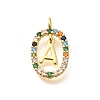 Brass Micro Pave Cubic Zirconia Pendants ZIRC-P123-01G-A02-1