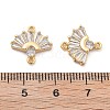 Brass Clear Cubic Zirconia Connector Charms KK-G516-08G-3