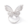 Butterfly Clear Cubic Zirconia Cuff Ring RJEW-D117-02P-3