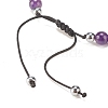 Natural Gemstone & Synthetic Hematite Braided Bead Bracelet for Women BJEW-JB08181-8