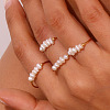 Nuggets Titanium Steel & Natural Freshwater Pearl Beads Finger Rings WG1BE4A-06-4