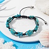 Synthetic Turquoise Starfish & Turtle Braided Bead Bracelet BJEW-TA00388-01-2