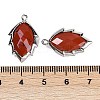 Natural Red Jasper Faceted Leaf Pendants G-I375-04P-16-3