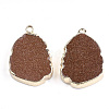 Electroplate Synthetic Goldstone Pendants G-S344-19A-2