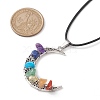 Tibetan Style Alloy Moon Pendant Necklace NJEW-JN04607-01-3