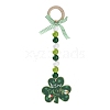 Saint Patrick's Day Wood Pendant Decoration HJEW-G023-02A-1