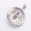 Brass Micro Pave Cubic Zirconia Pendants ZIRC-G128-11P-2