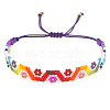 Friendship Flower Loom Pattern Seed Beads Bracelets for Women BJEW-C011-01-2