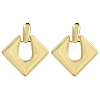 Brass Rhombus Stud Earrings EJEW-K293-01G-1