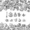 100Pcs 10 Styles Tibetan Style Alloy Pendants TIBEP-CJ0002-75-3