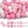 47Pcs 7 Styles Cartoon Silicone Beads FIND-YW0010-39A-1