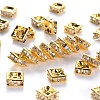 Brass Rhinestone Spacer Beads RB-A013-6x6-01G-1