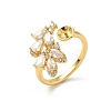 Brass Pave Clear Cubic Zirconia Earring Findings KK-D369-10G-1