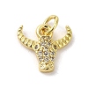 Rack Plating Brass Micro Pave CLear Cubic Zirconia Charms KK-C053-12G-1