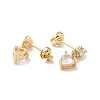 Clear Cubic Zirconia Heart Dangle Stud Earrings EJEW-G315-05G-2