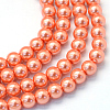 Baking Painted Pearlized Glass Pearl Round Bead Strands HY-Q003-10mm-77-1