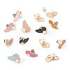7 Pairs 7 Colors Butterfly Shape Alloy Enamel Adjustable Jean Button Pins FIND-TA0008-80-2