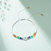 Lampwork Evil Eye & Glass Beaded Bracelet BJEW-JB08367-06-2