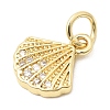 Brass Pave Clear Cubic Zirconia Pendants KK-G554-09B-G-2