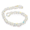 AB Color Plated Electroplate Transparent Glass Beads Strands EGLA-G037-04A-AB01-2