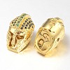 Brass Micro Pave Cubic Zirconia Beads ZIRC-D055-G-1