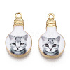 Printed Alloy Enamel Pendants ENAM-N056-178-13-2