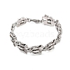304 Stainless Steel Link Chain Bracelets Hand Polished BJEW-D379-09P-2