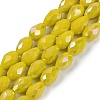 Opaque Solid Color Electroplate Glass Beads Strands EGLA-N013-P4mm-B06-1