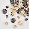 Olycraft 48Pcs 4 Style 1-Hole Metal Buttons BUTT-OC0001-22-4