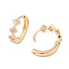 Rhombus Cubic Zirconia Hoop Earrings EJEW-P292-05G-2