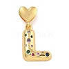 Brass Micro Pave Colorful Cubic Zirconia Pendants KK-P281-01G-L-1