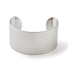 Non-Tarnish 304 Stainless Steel Textured Wide Open Cuff Bangles for Women BJEW-Z067-01P-01-2