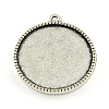 Tibetan Style Alloy Pendant Cabochon Settings TIBEP-Q045-069A-AS-RS-1