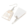 Rack Plating Brass Natural White Shell Dangle Earrings EJEW-N055-52F-2